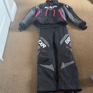 FXR Women's Black and Pink Snowmobile Suit